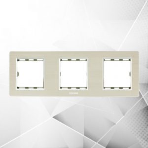 Mặt viền 3 module nhôm màu vàng – EL-AC03