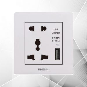 Bộ ổ cắm đôi USB màu trắng – EE-U02